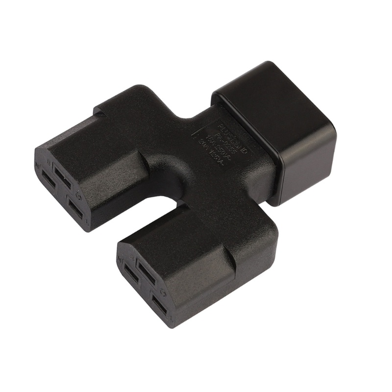 Zzz Solid C20 to Dual C21 Power Adapter Iec320 Male Side Connect to C21 Kabel Listrik