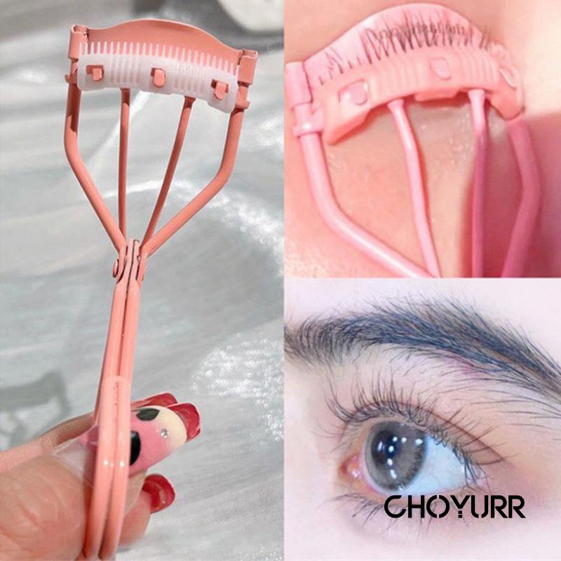 【COD】Penjepit Bulu Mata Warna Pink Natural Dengan Sisir Portable Tahan Lama Portabel-CH