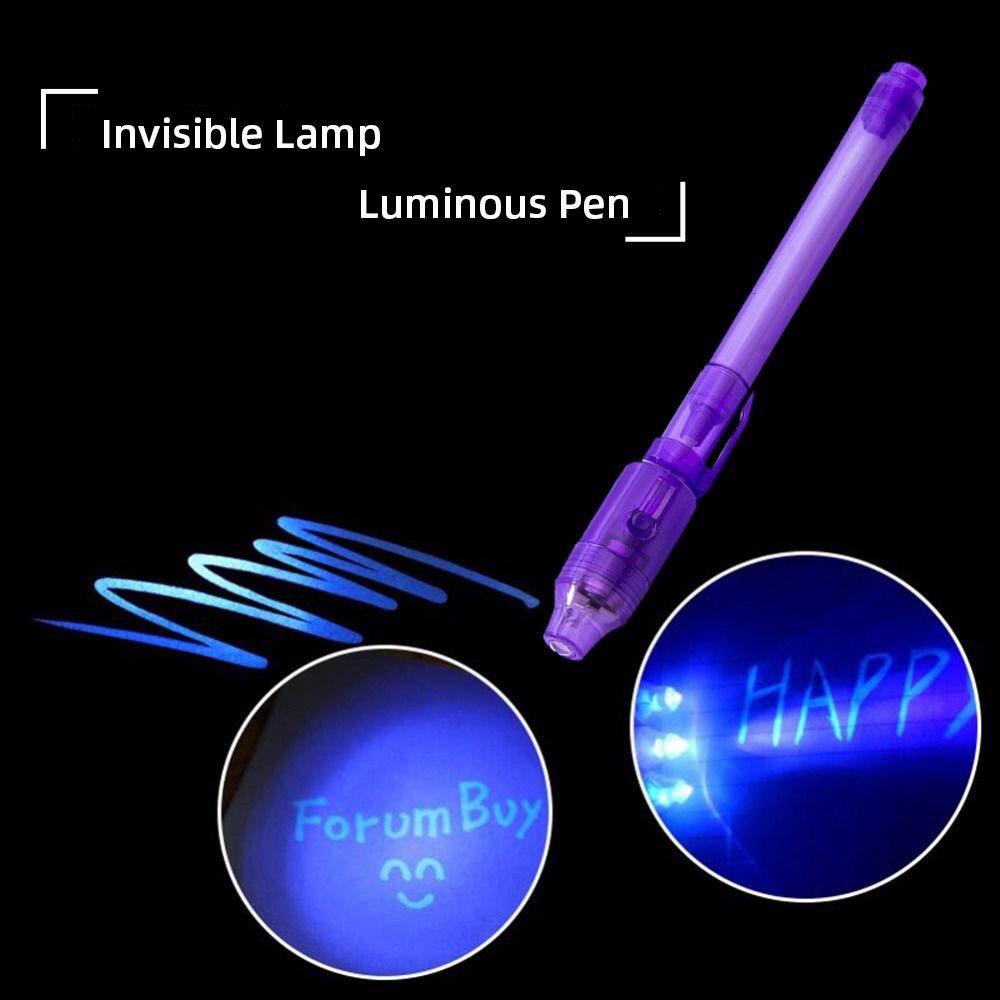 Pena Lampu UV Invisible Ink Penanda Rahasia Dengan Ultra Violet LED Lampu Hitam Alat Tulis Siswa Alat Tulis Perlengkapan Sekolah