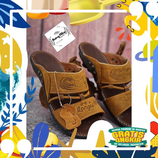 LONGSI SANDAL KULIT PREMIUM/ merah putih biru polos