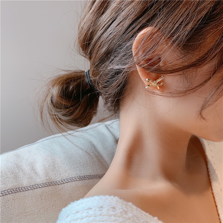 925jarum Perak Korea Dongdaemun Busur Berkedip Berlian Anting-Anting Influencer Indah Super Peri Unik Kecil Anting Earrings Earrings