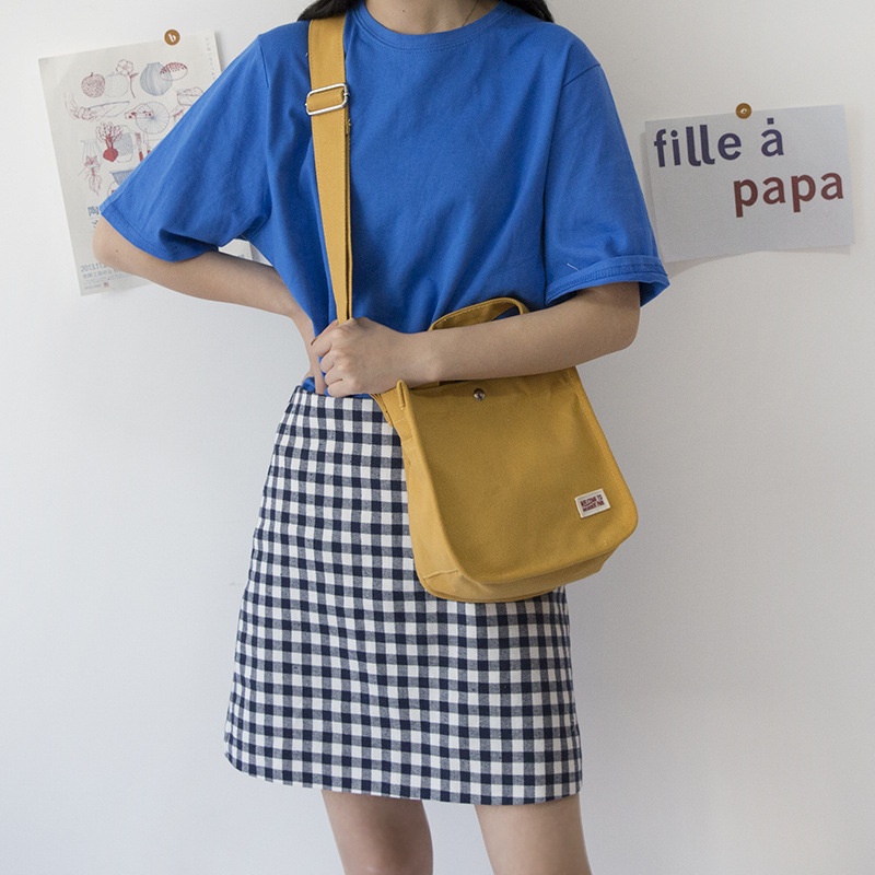 Tas Selempang Wanita Color Sling Bag Canvas Korean Style Import