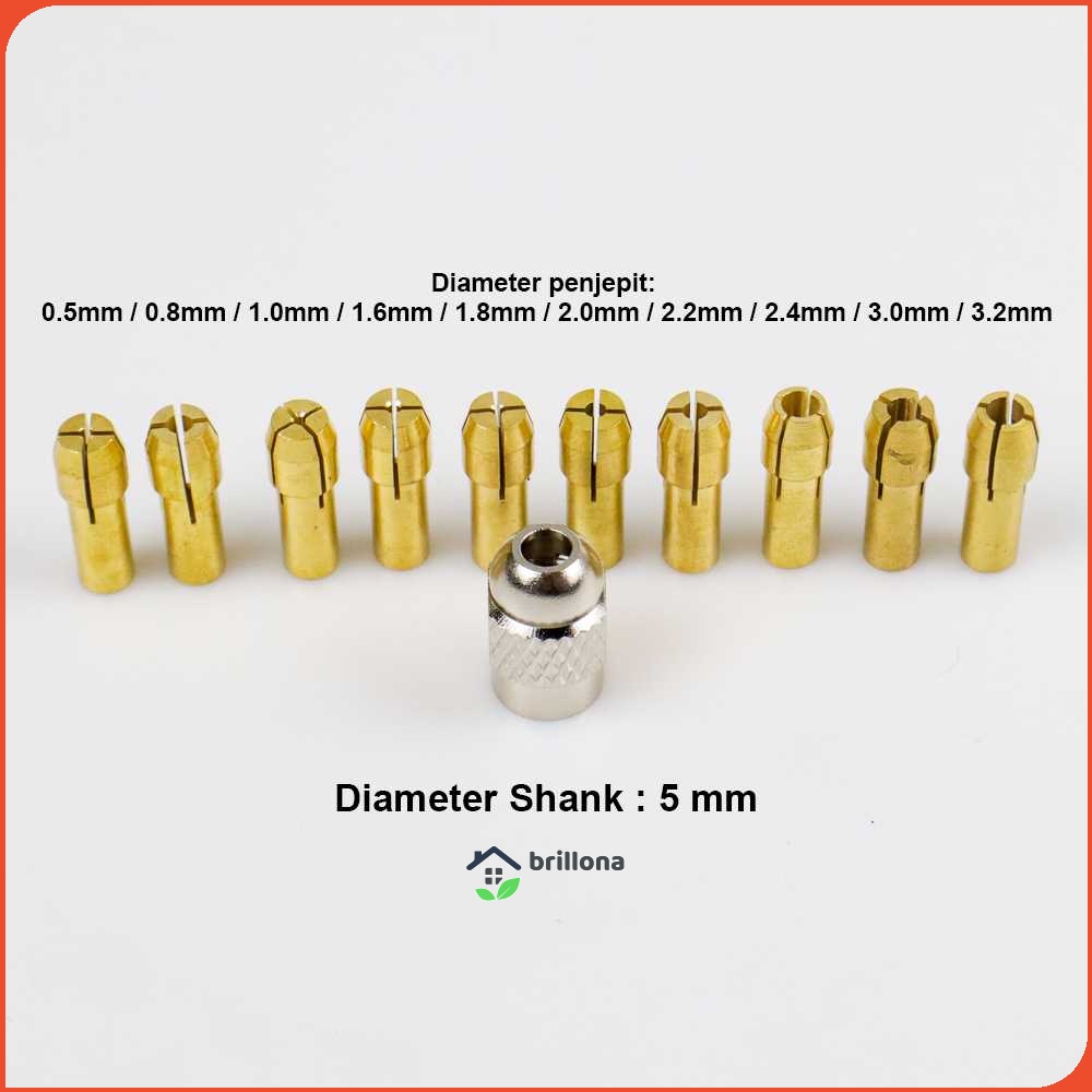 Taffware Chuck Mata Bor Drill Brass Collet 11 PCS - DMPJ-31