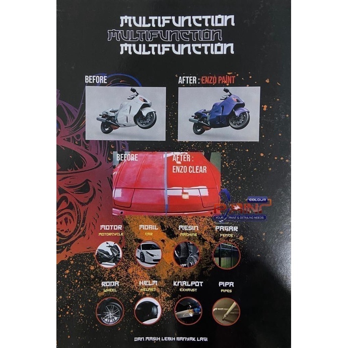 Cat Semprot ENZO 223 SIGNAL RED Bukan Samurai/Pylox Enzo Duco Premium