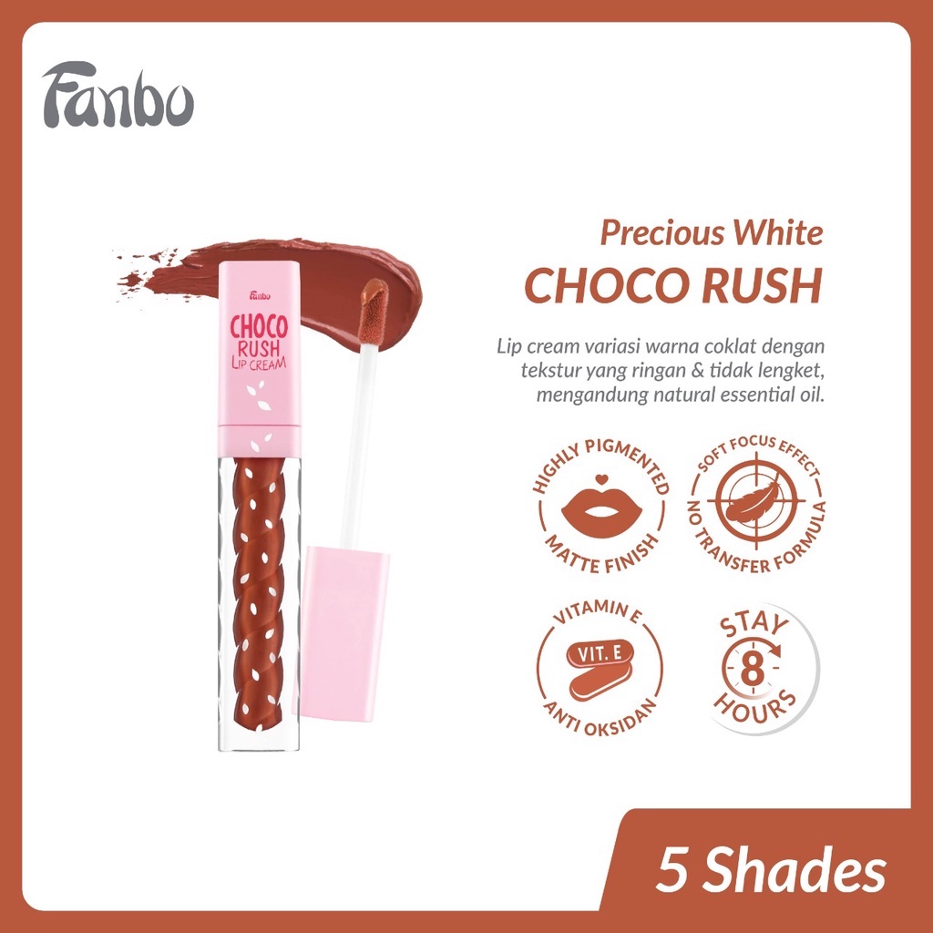 ★ BB ★ Fanbo Choco Rush Lip Cream - Kiss proof &amp; no transfer formula