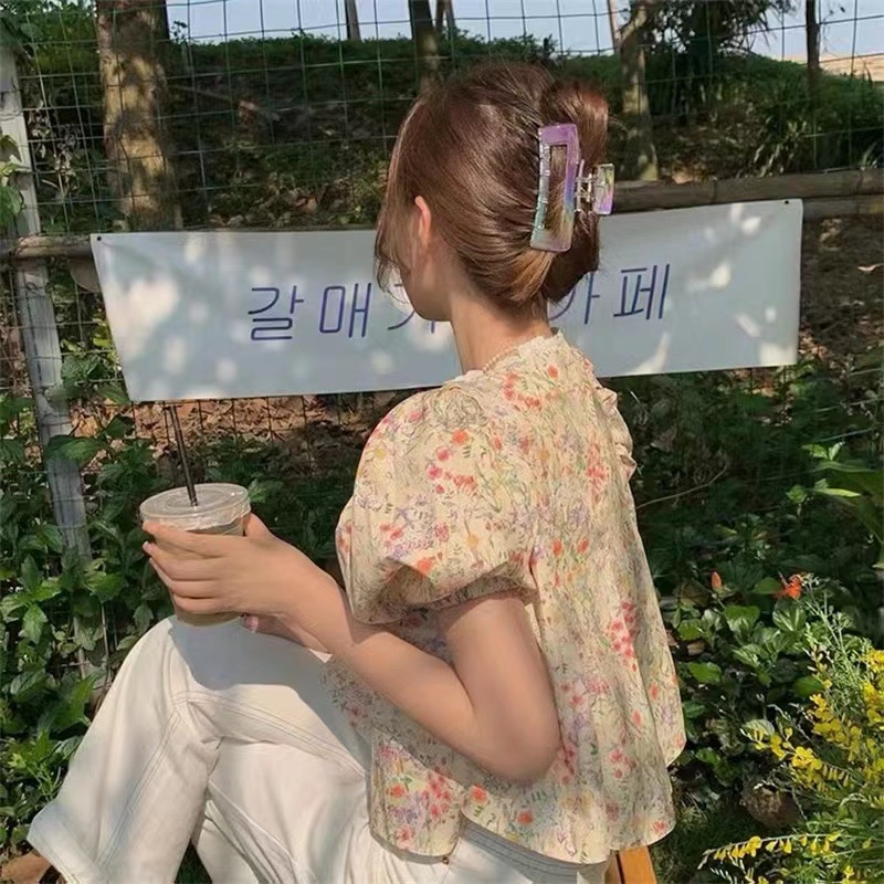 Pegang Fantasi Crystal Kristal Merimsses Ji Fa Faying Kepala Plat Hair Clip Transparan Hiu Klip Ornamen Perempuan