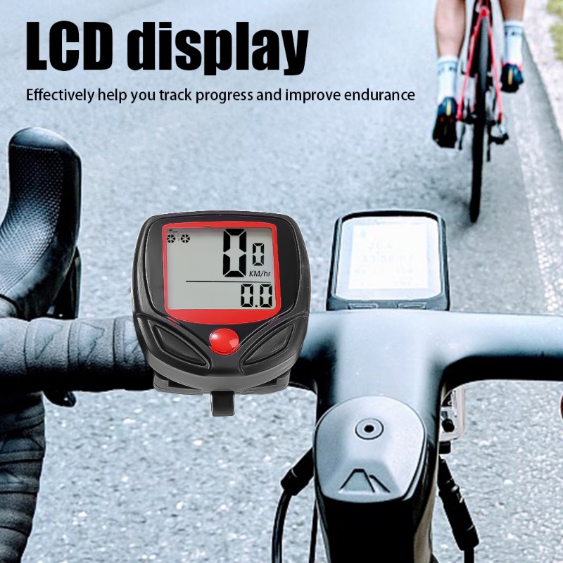 1set Sepeda Komputer LCD Digital Display Tahan Air Sepeda Odometer Speedometer Bersepeda Stopwatch Naik Sepeda Aksesoris