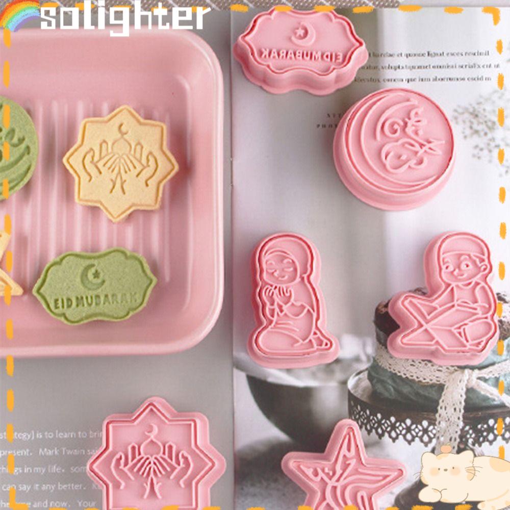 Solighter 8pcs/set Eid Mubarak DIY Pastry Dekorasi Cetakan Kue Cookie Cutter