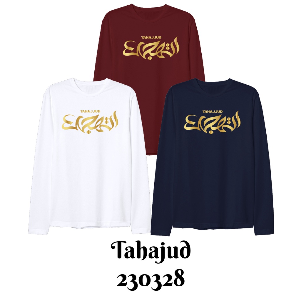 Kaos Muslim Lengan Panjang Series Hijab Flower Size Bayi Anak Dewasa Bahan Katun Combed 30s Premium