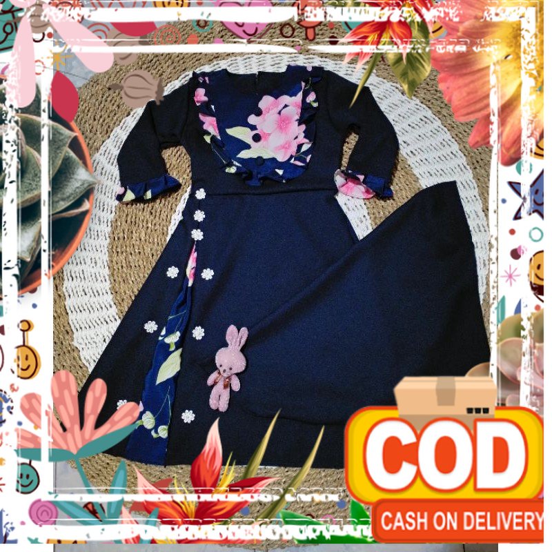 gamis anak/TARA KIDS+HIJAB/faisha olshop / jotol hijau botol