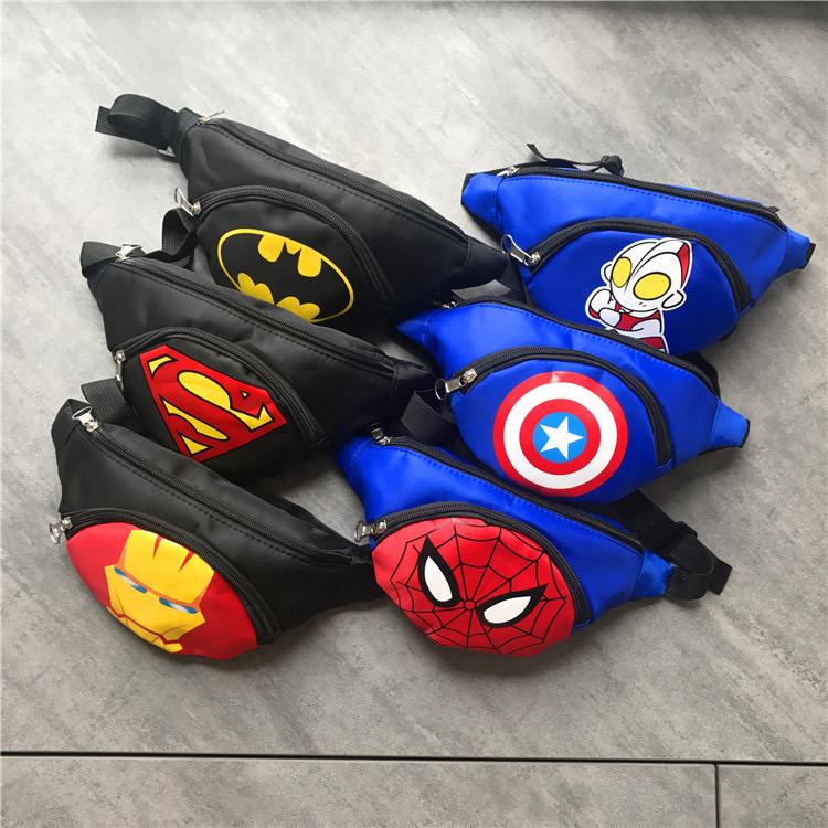 PA Tas Anak Laki Laki Lucu Waist Bag Anak Karakter Super Heroes Spiderman Batman Ultraman Ironman Captain America TA060