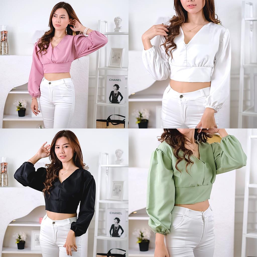 MJS 1.137 - Posh Top Lengan Panjang Korean Fashion Pakaian Atasan Wanita Remaja