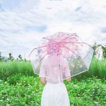 [KMZ] Yesello Payung Lipat Jepang Motif Transparan Cherry Blossom - E023