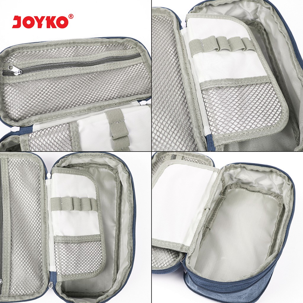

H7Y Tempat Pensil Joyko PC-5004 Ukuran Besar 2 Kompartement Bahan Canvas - Pencil Case Perlengkapan