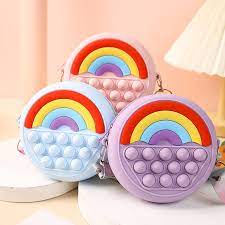 Tas Jelly Pop it Selempang Anak Perempuan Sling Bag Rubber Motif Unicorn