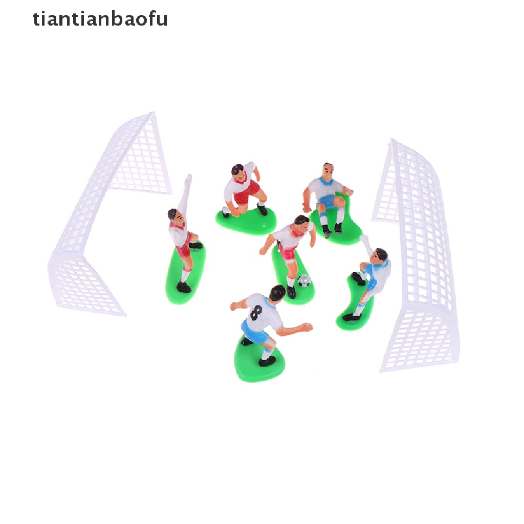 [tiantianbaofu] 8pcs/set Topper Kue Bola Sepak Bola Player Dekorasi Kue Ulang Tahun Model Butik