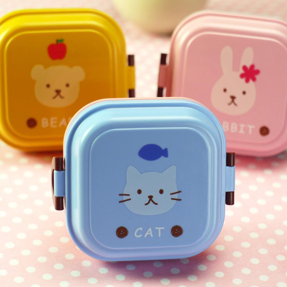 [Elegan] Kotak Penyimpanan Makanan Persegi Microwaveable Buah Animal Plastik Anak Fresh Keeping Box