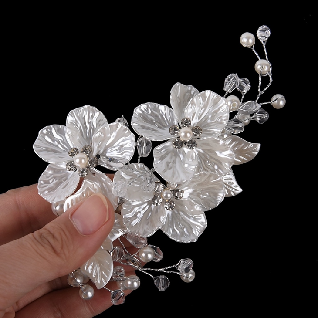 (hot) Bridal Kristal Mutiara Bunga Hair Clip Perhiasan Rambut Pernikahan Aksesori Rambut//