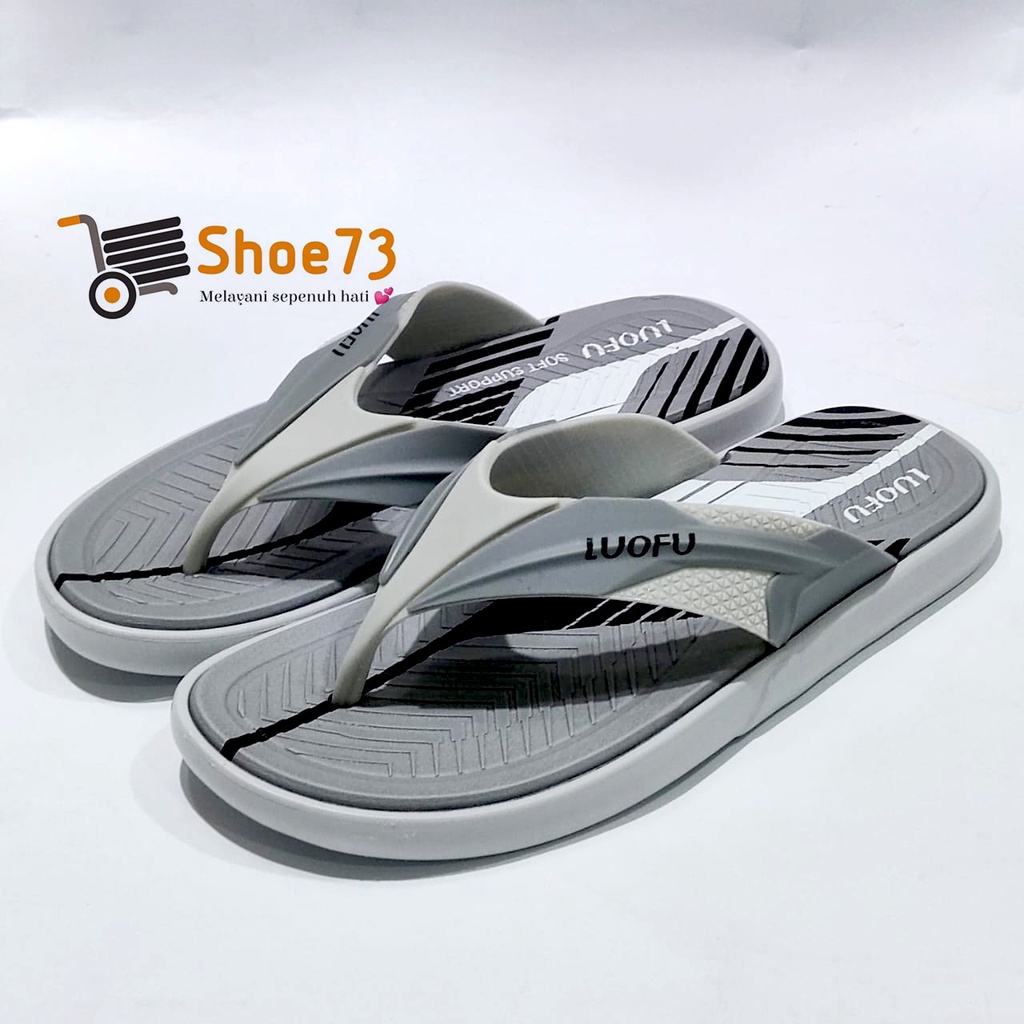 LUOFU E 6155 - E80WB SIZE 40-44 ORIGINAL l Sandal jepit jelly pria l Sendal jepit cowok impor