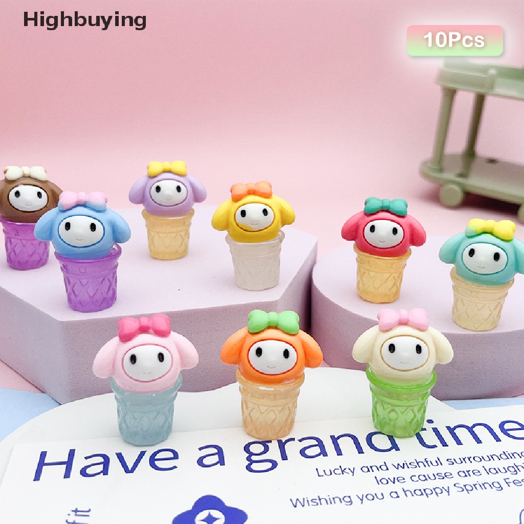 Hbid 10 Pcs Kartun Makanan Dan Bermain Bercahaya Sanrio Es Krim Diy Ponsel Shell Aksesoris Perhiasan Ornamen Glory