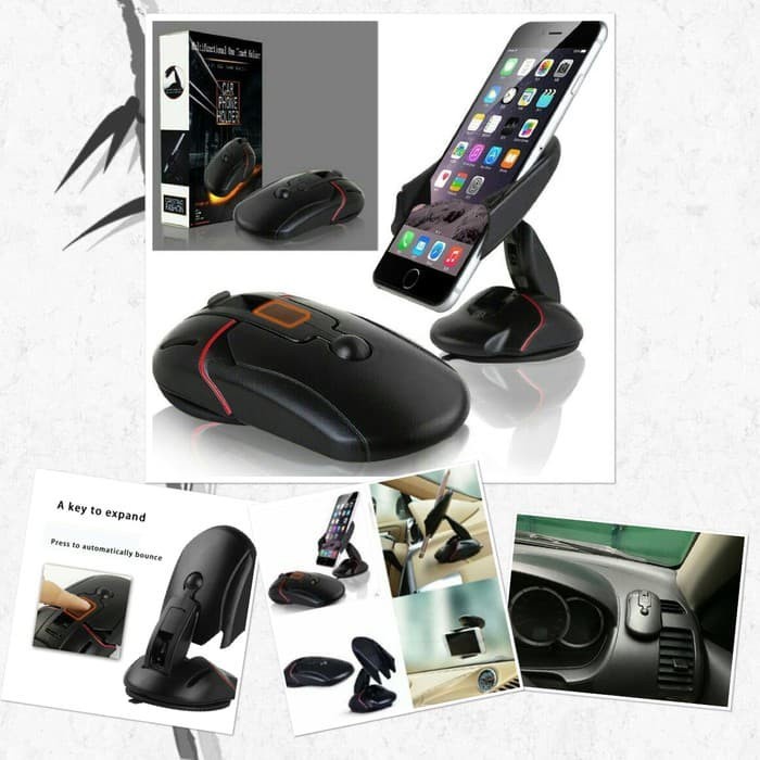 Car Holder Stand Handphone Mobil Bentuk Mouse Universal Pegangan HP