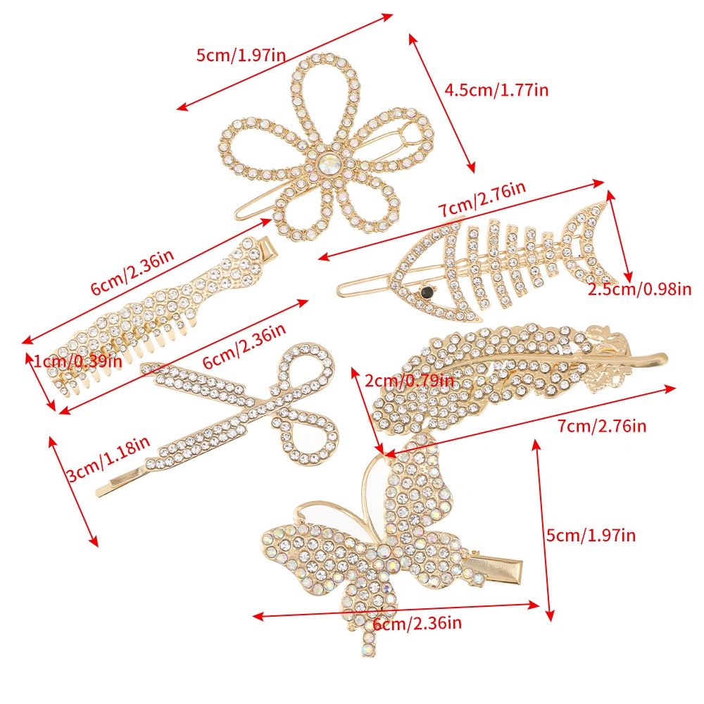 1set Korea Berlian Imitasi Mutiara Jepit Rambut Fashion Bunga Logam Hair Clip Wanita Aksesoris Rambut