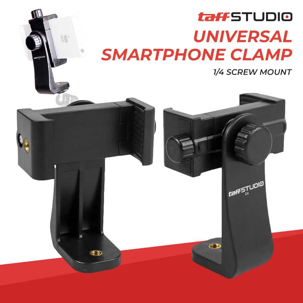 TaffSTUDIO Universal Smartphone Clamp 1/4 Screw Mount