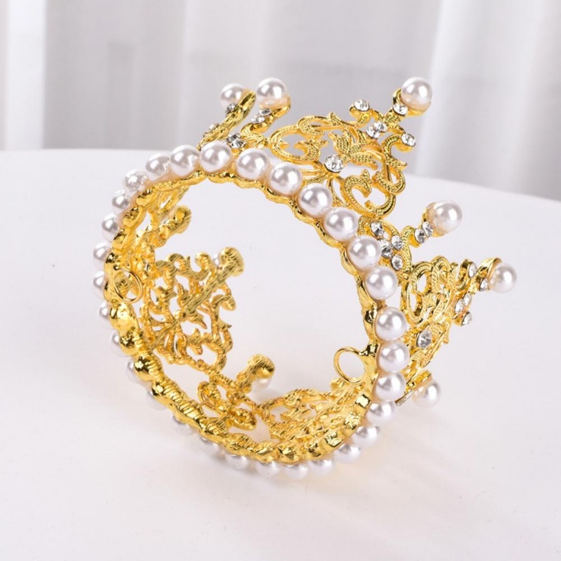 1 Pc Mutiara Imitasi Mahkota Kue Topper Baking Decor Pesta Ulang Tahun Anak Kue Dessert Aksesoris Elegan Perlengkapan Pernikahan