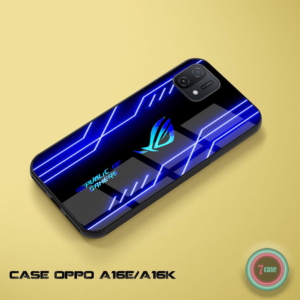 Case Kilau Oppo A16e A16k | Casing Hp Glossy | Pelindung Hp | Motif Game Rog Neon