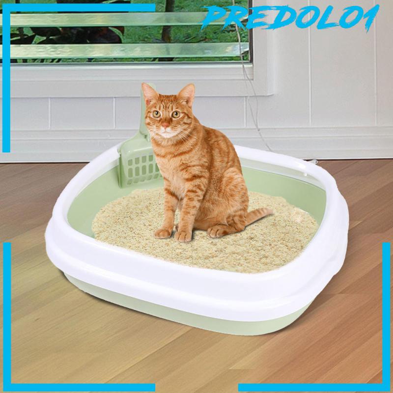 [Predolo1] Cat Litter Box Kitten Toilet Pet Litter Tray Wadah Kotoran Kucing Pispot