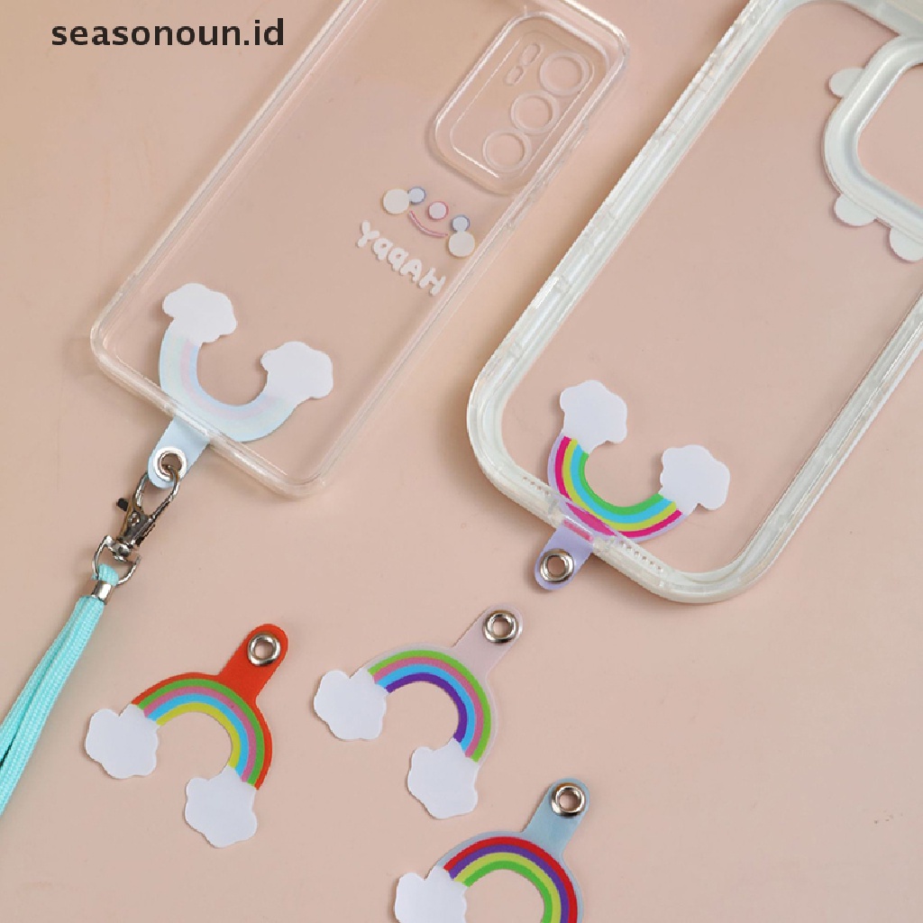 Seasonoun Phone Lanyard Strap Patch Gasket Untuk Ponsel Sling Tether Cloth Card Pengganti Cincin Logam Klip Snap Hang Cord Tabs.