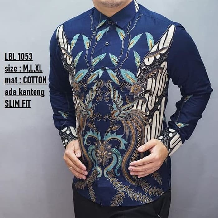 BAJU KEMEJA BATIK PRIA SLIMFIT LENGAN PANJANG MEWAH SLIM FIT PENDEK BAHAN KATUN JAKARTA