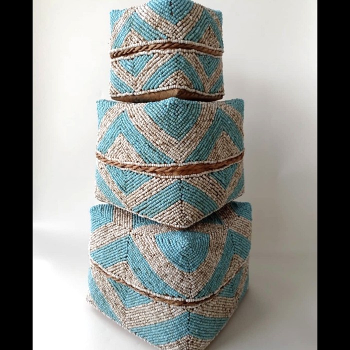 

⭐BISA COD⭐ Bali beaded box set of 3 | box anyaman manik-manik Bali