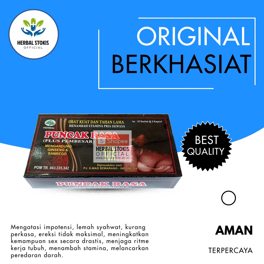 

Suplemen Kapsul Herbal KapsulPuncak (Rasa) Original Obat Stamina Pria Sehat (Kuat) Dan Tahan Lama