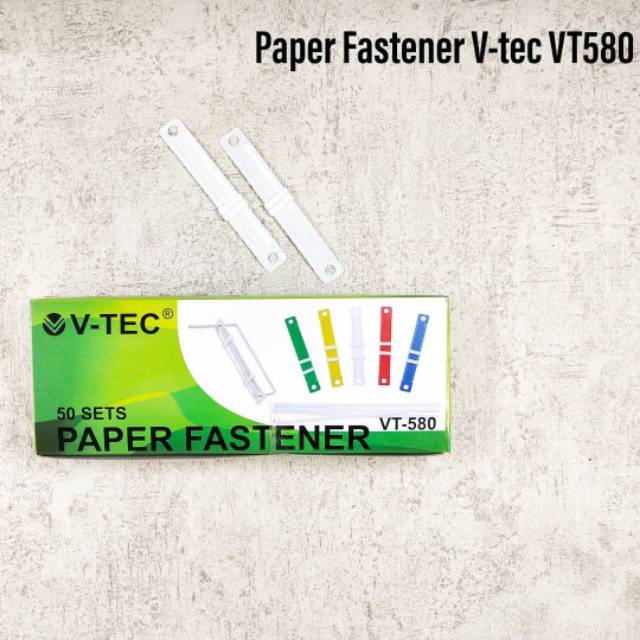 

Paper Fastener / Acco Plastik Putih V-Tec