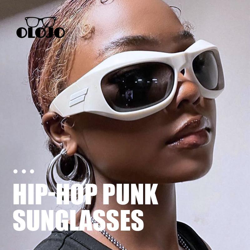 【NEW】Kacamata Futuristik Gadis Panas Hip-hop Gaya Punk Sunglasses Kacamata Bulat