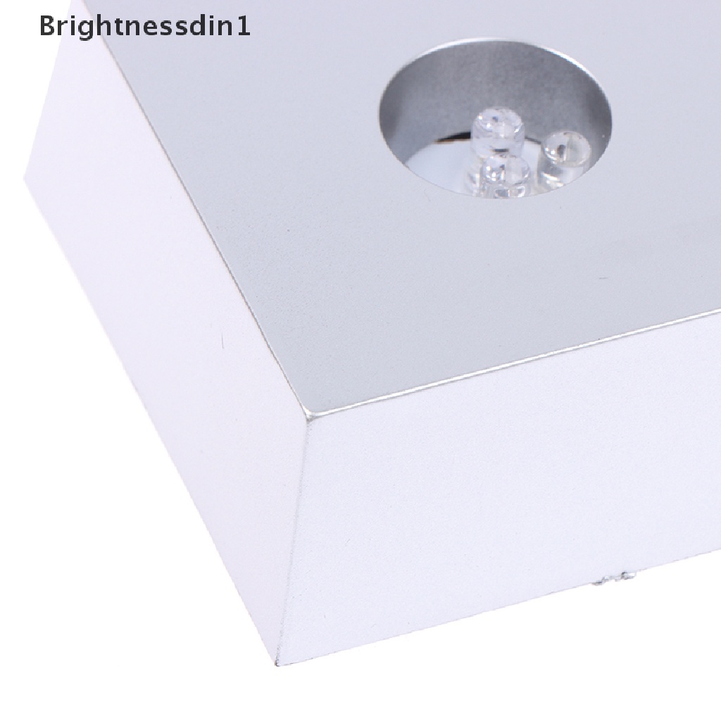 [Brightnessdin1] Lampu Dasar Luminous Warna LED Laser Rotag Crystal Display Base Stand Holder Butik