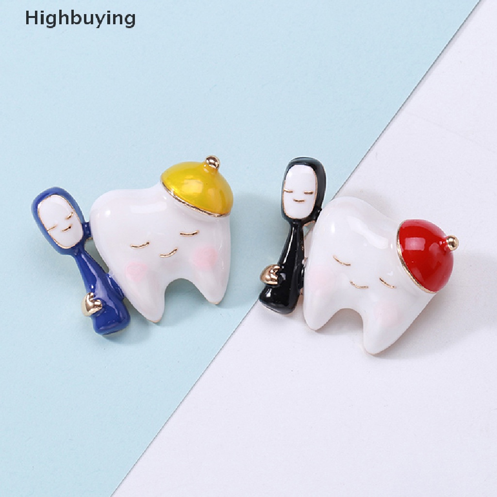 Hbid Pin Bros Gigi Enamel Lucu Untuk Wanita Fashion Perhiasan Gaun Pesta Mantel Aksesoris Hadiah Glory