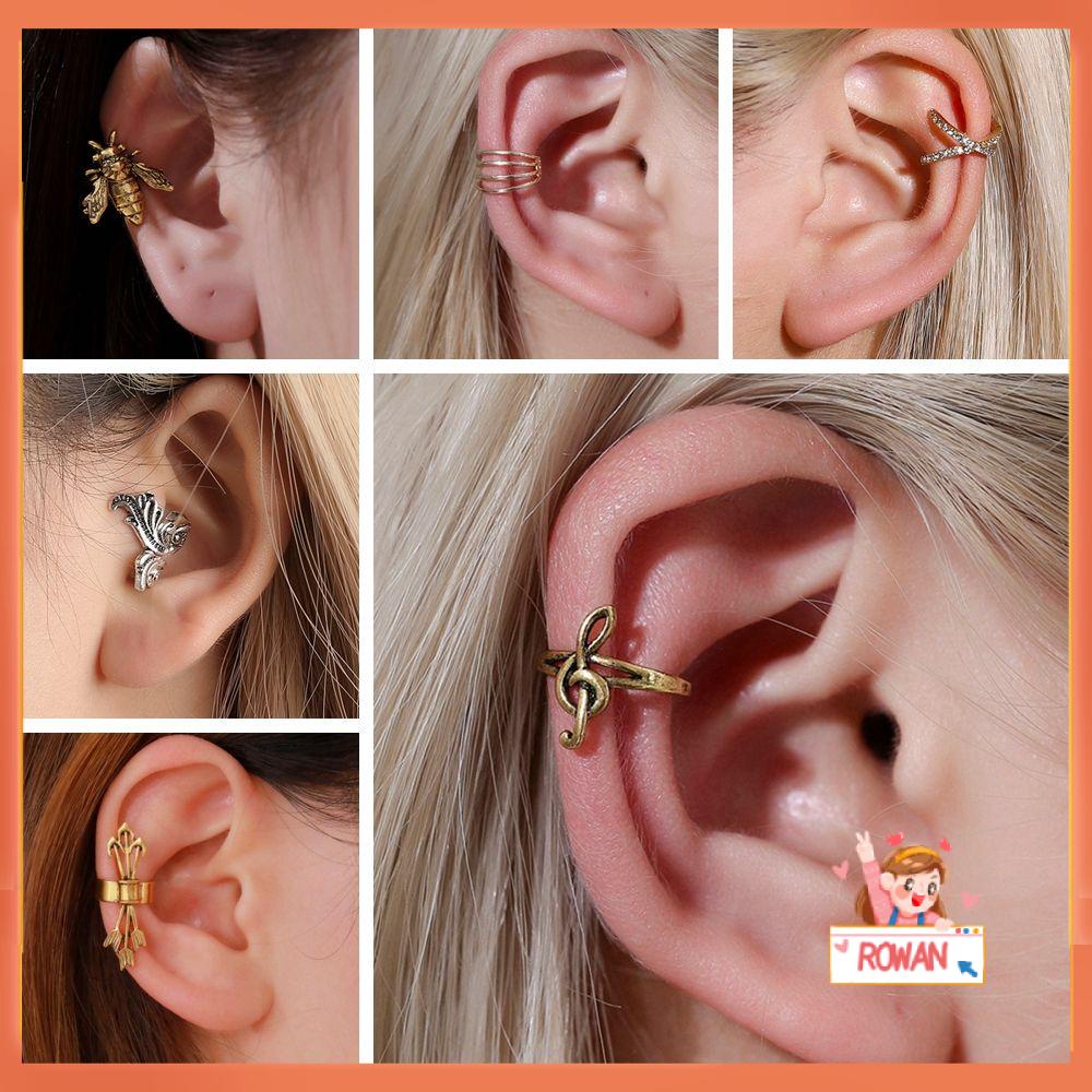 R-flower 1PC Non-piercing Anting Fashion Pesta Pernyataan Perhiasan Lebah Serangga Note Manset Bungkus