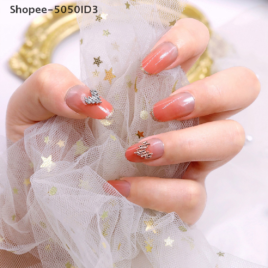 [HOT] 10pcs DIY Glitter 3D Nail Art Dekorasi Manik-Manik Alloy Berlian Imitasi Pesona Tips Lucu [ID]