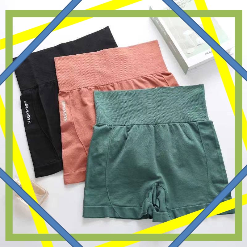 Celana Korset Pinggang Tinggi Wanita Short Pants Wanita High Waist Olahraga Yoga Fitness MH.ID