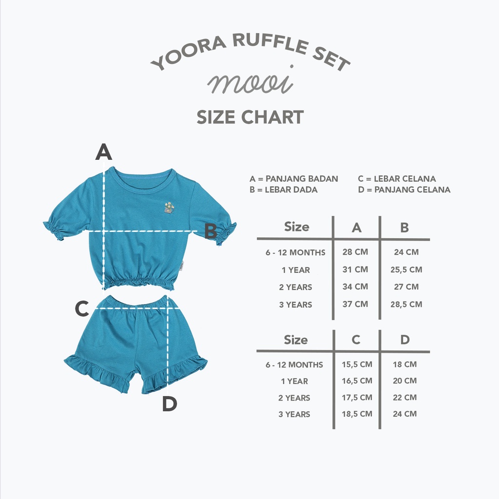 Mooi Yoora Ruffle Set / Setelan Anak Perempuan