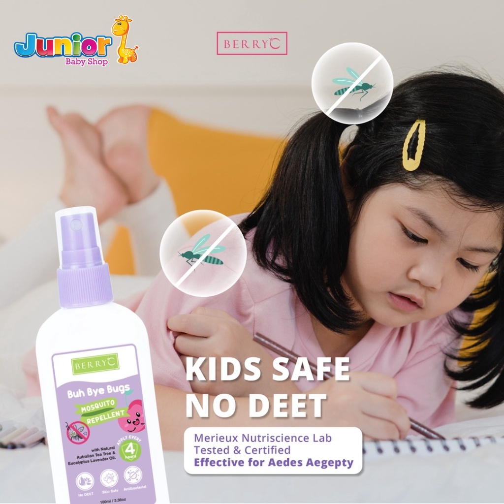 Berry C Buh Bye Bugs Natural Mosquito Repellent + Antibacterial 100ML Pengusir Nyamuk Untuk Anak Dan Dewasa