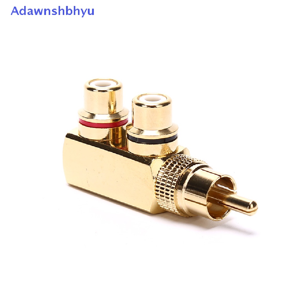 Adhyu Gold Plated AV Audio Splitter Plug RCA Adapter 1 Male to 2 Female F connector ID