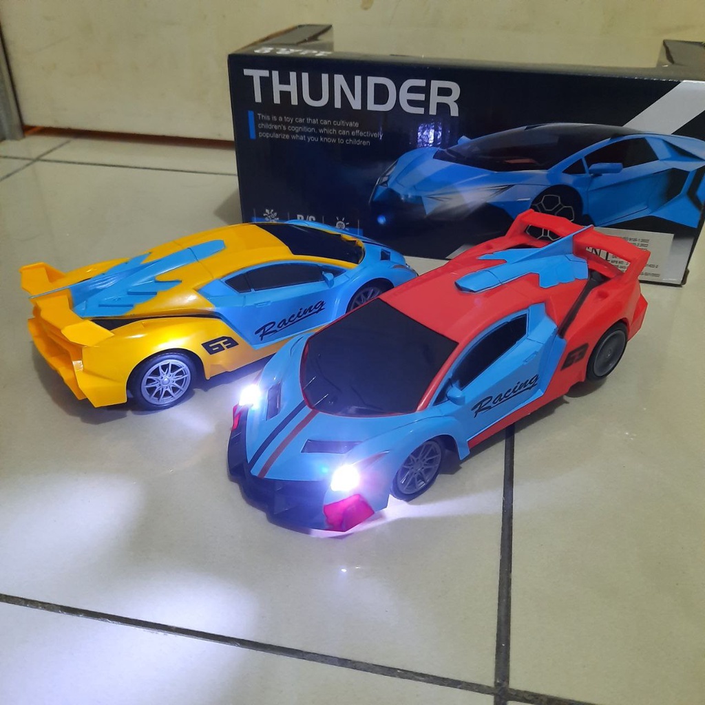 Mobil Remote Control Sport Car Racing balap Sedan Vehicle Thunder Police car Terbaru  | Mainan Anak Laki Laki