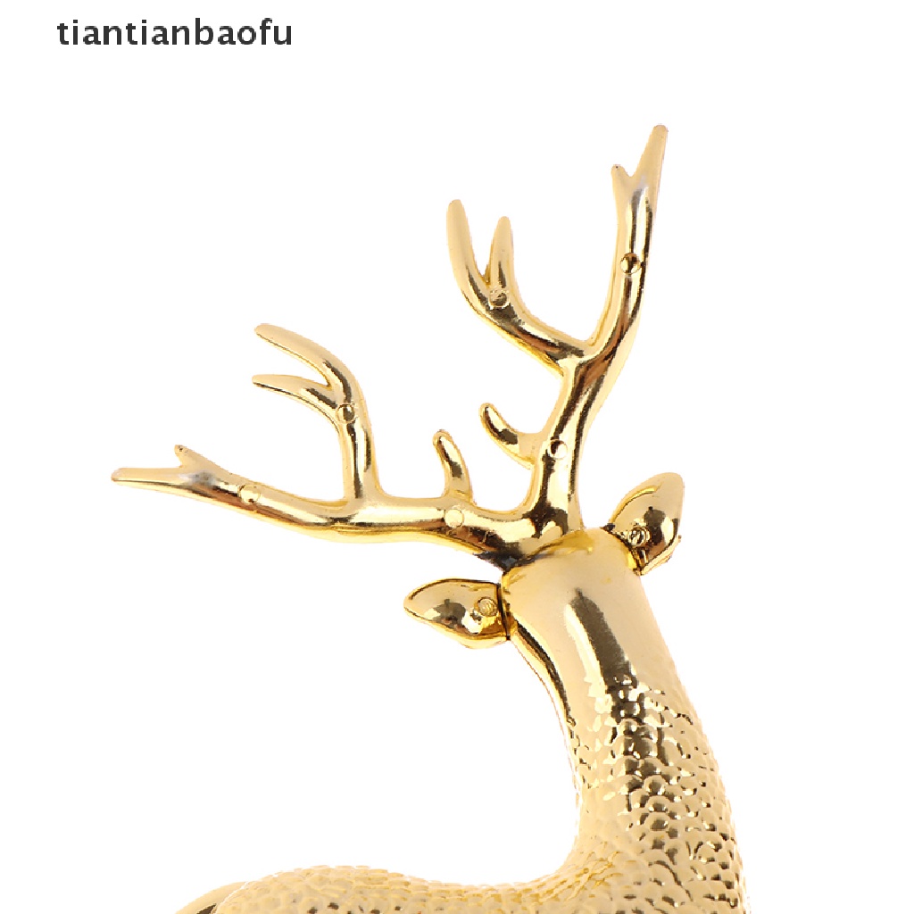 [tiantianbaofu] 1pc Natal Elk Plastik Golden Cake Topper Dessert Dekorasi Anak Hadiah Butik