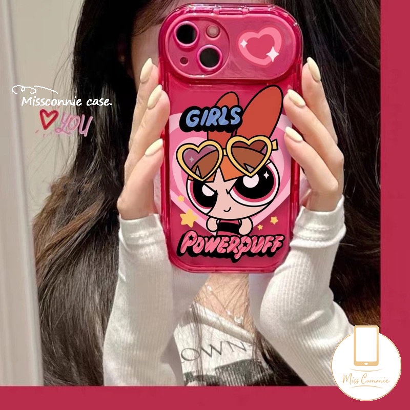 IPHONE Kartun The Powerpuff Girls Case Kompatibel Untuk Iphone11Xr 7 8 14 Plus 11 14 13 12 Pro MAX X XS MAX SE 2020 Ins Kreatif Flip Make Up Cermin Shockproof Lembut TPU Cover