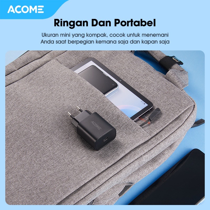 ACOME AC07 Charger PD Original Port Type C Fast Charging 20W Garansi Resmi 1 Tahun