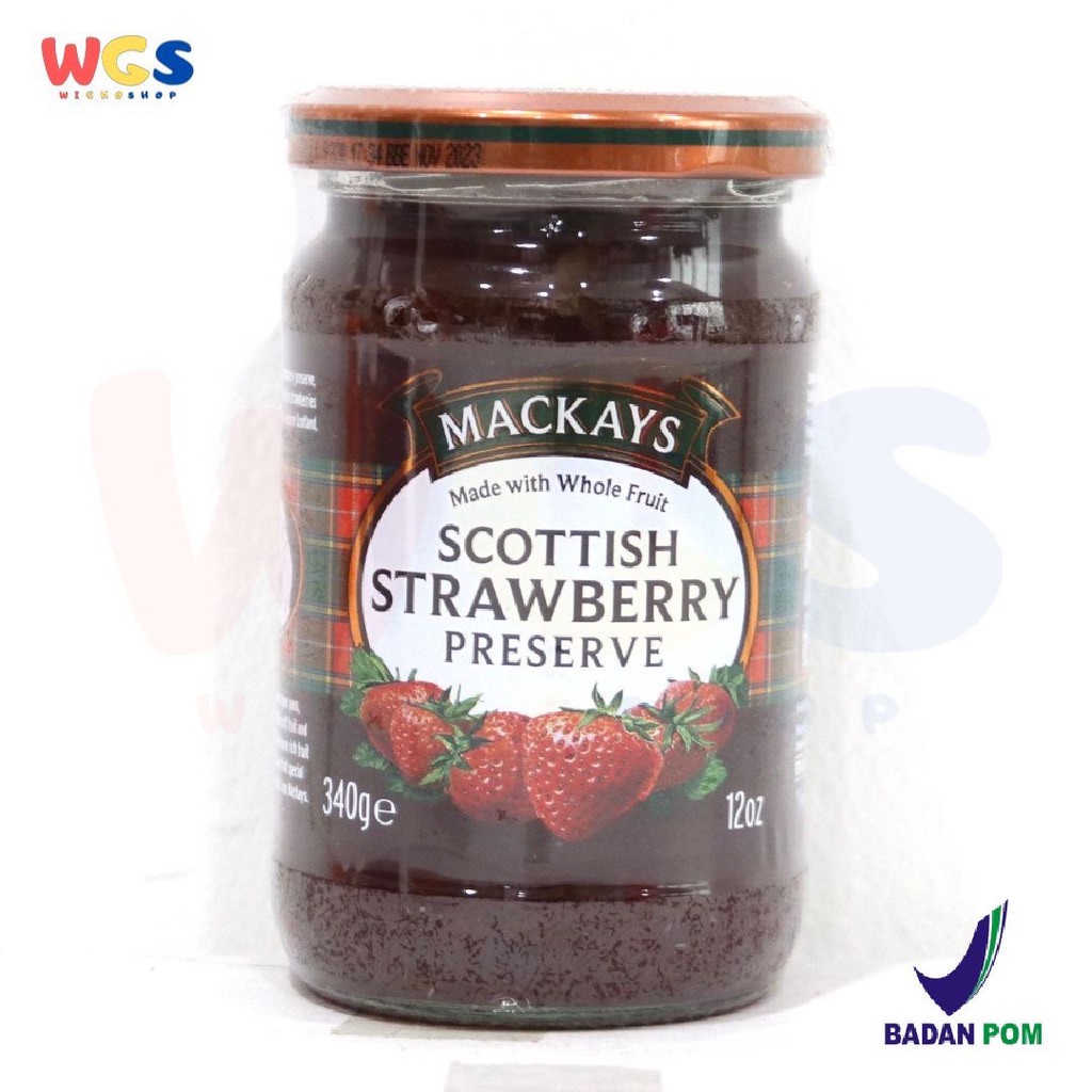 Selai Mackays Scottish Strawberry Preserve Jam 340 gr - Selai Stroberi