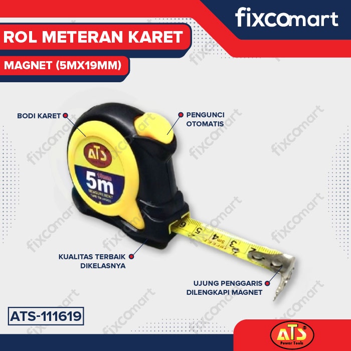 ROL METERAN KARET MAGNET &quot;ATS&quot; 5MX19MM